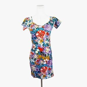 Urban Outfitters Motel Off-The-Shoulder Floral Mini Dress 90's Style M